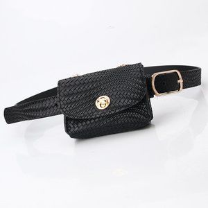 ✨Black Woven Belt Bag Detachable NEW